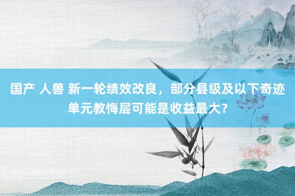 国产 人兽 新一轮绩效改良，部分县级及以下奇迹单元教悔层可能是收益最大？