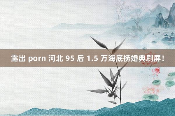 露出 porn 河北 95 后 1.5 万海底捞婚典刷屏！