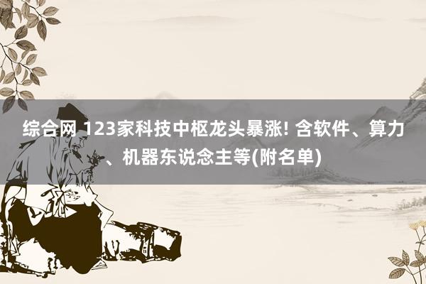 综合网 123家科技中枢龙头暴涨! 含软件、算力、机器东说念主等(附名单)