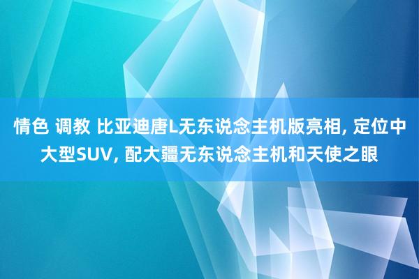 情色 调教 比亚迪唐L无东说念主机版亮相, 定位中大型SUV, 配大疆无东说念主机和天使之眼