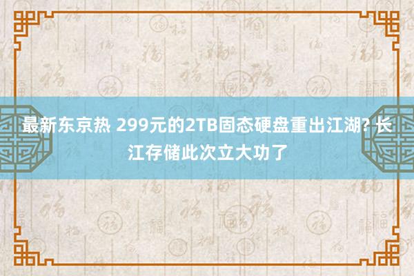 最新东京热 299元的2TB固态硬盘重出江湖? 长江存储此次立大功了