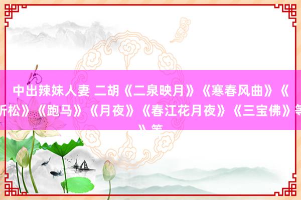 中出辣妹人妻 二胡《二泉映月》《寒春风曲》《听松》《跑马》《月夜》《春江花月夜》《三宝佛》等